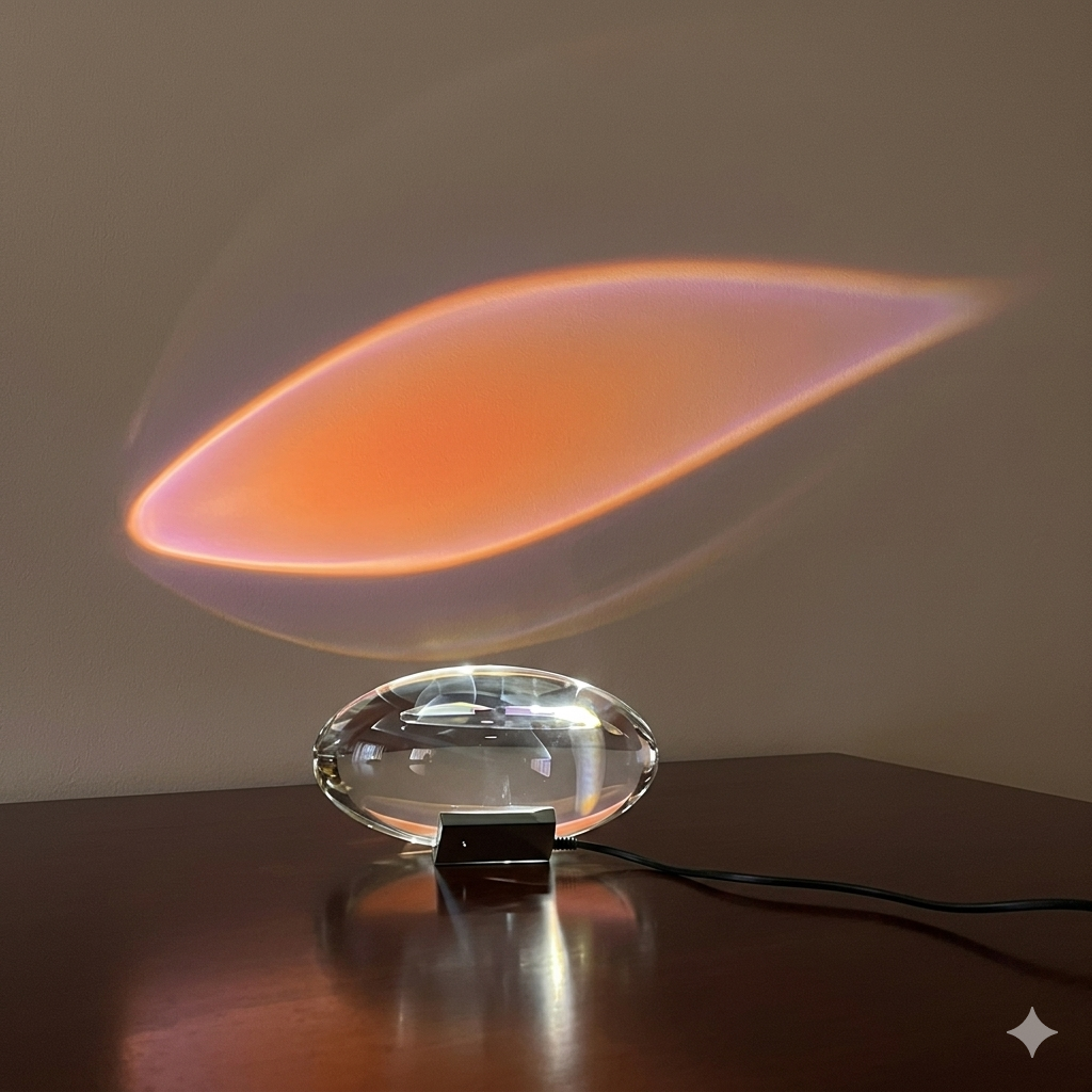 Haseeb Noir™ Crystal Aura LED Lamp – Luxury Italian Bedside Night Light Projector for Bedroom & Living Room