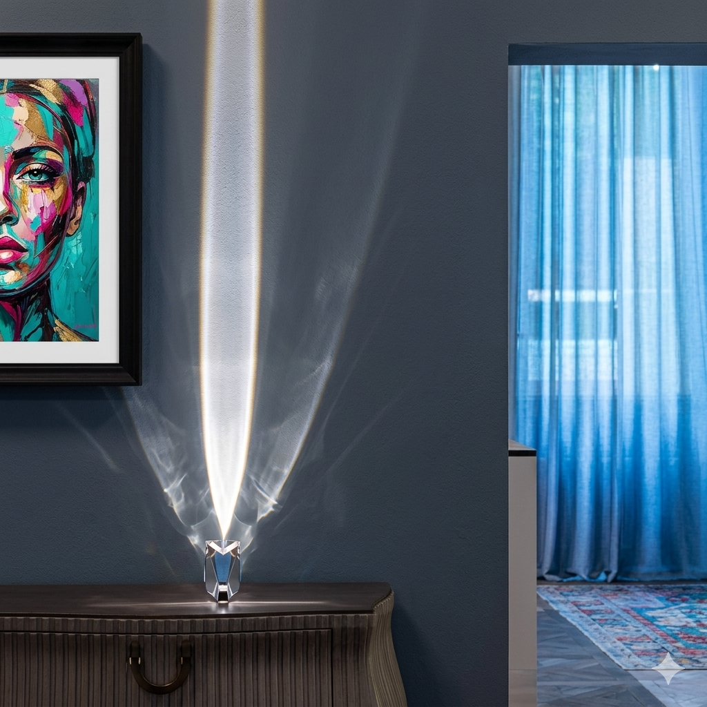 Haseeb Noir™ Crystal Aura LED Lamp – Luxury Italian Bedside Night Light Projector for Bedroom & Living Room